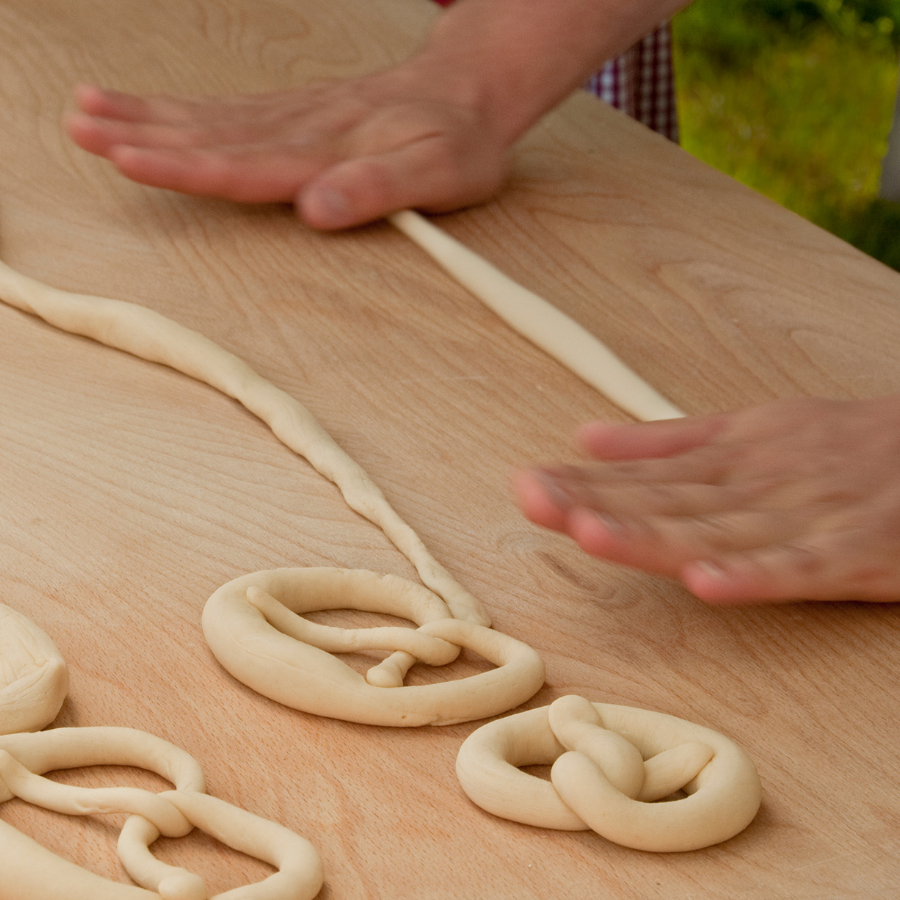 Pretzel making with chef